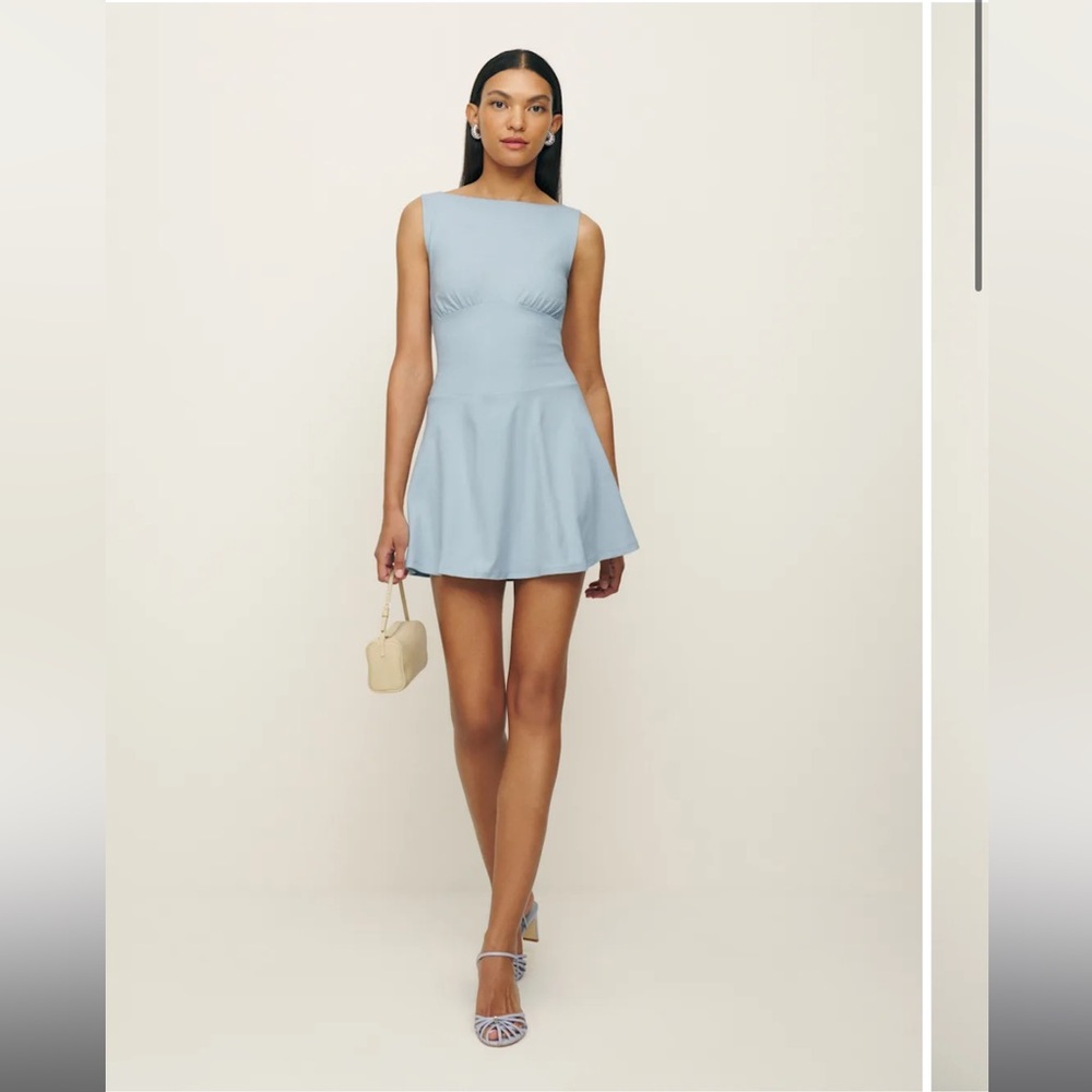 Reformation Light Blue Mini Dress